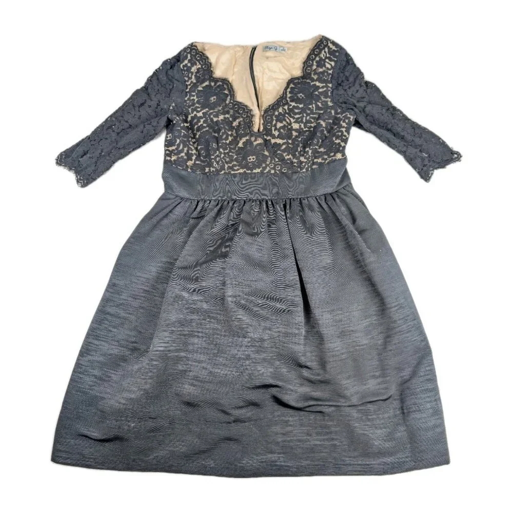 Eliza J women's Dress Size 12 Cris Cross Lace Top Fit & Flare Formal cocktail - Picture 1 of 16